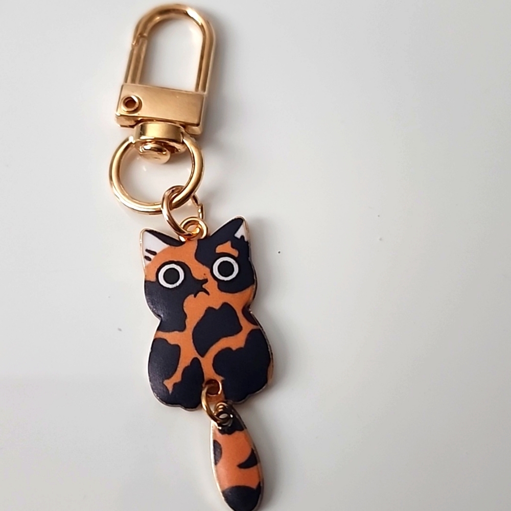CAT ZIPPER Dangle Tail Pull purse charm Or Charm bracelet Lobster…